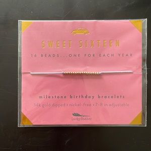 Sweet Sixteen beaded 14k gold dipped bracelet